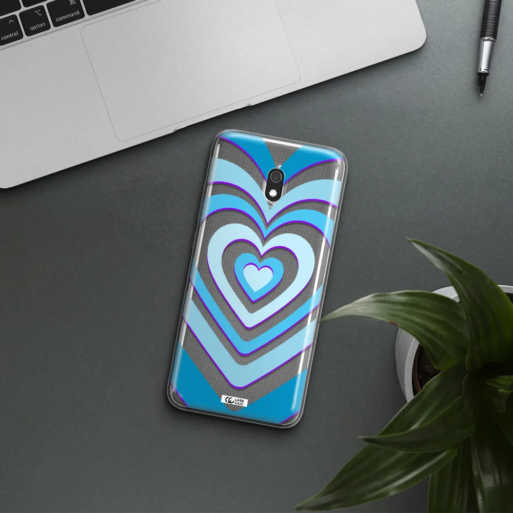 Blue Heart Xiaomi Redmi 8A Clear TPU Case