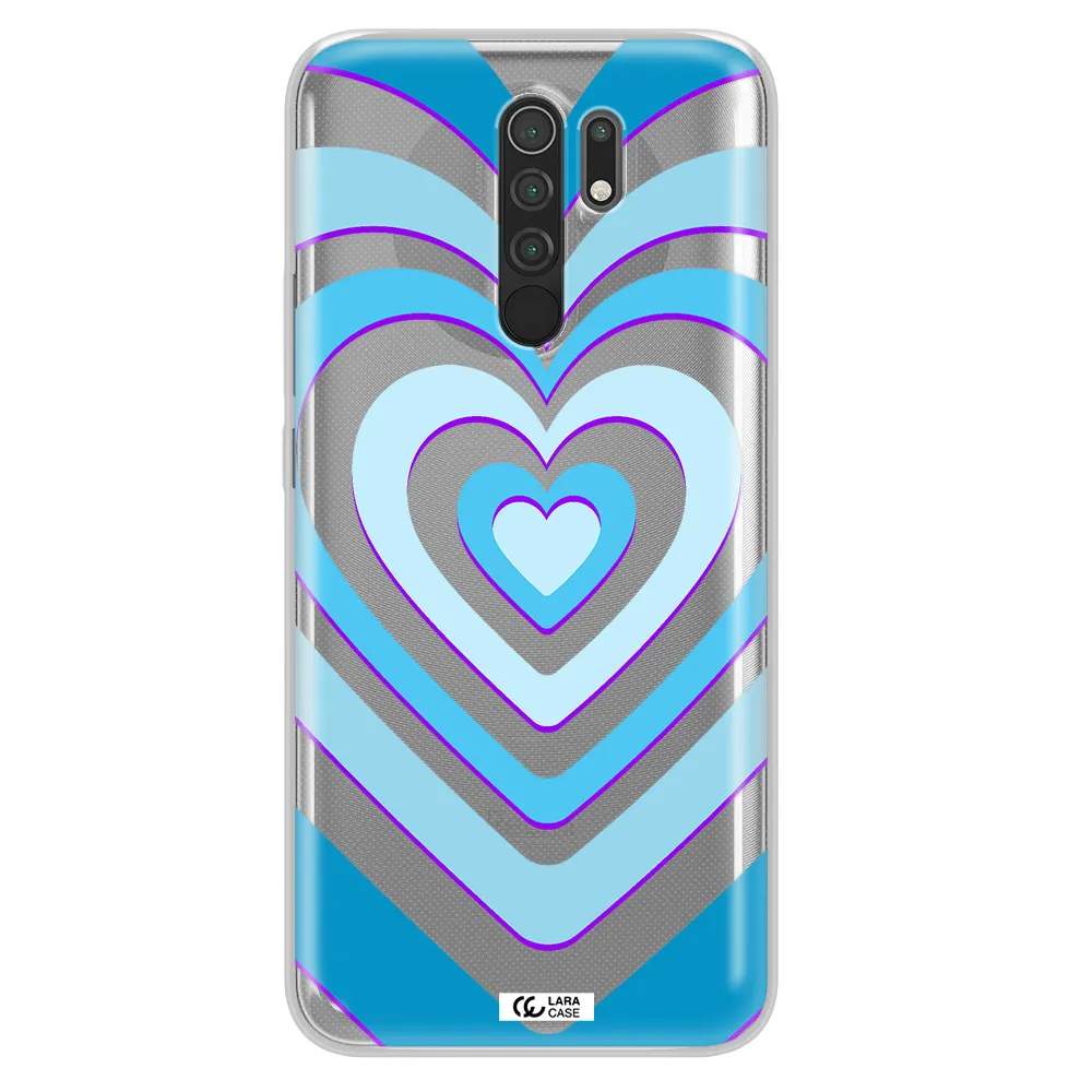 Blue Heart Xiaomi Redmi 9 Clear TPU Case