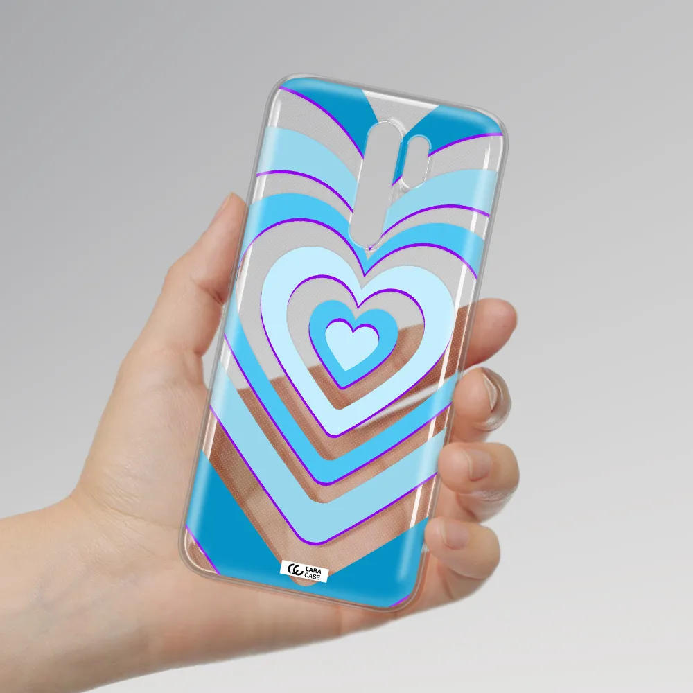 Blue Heart Xiaomi Redmi 9 Clear TPU Case
