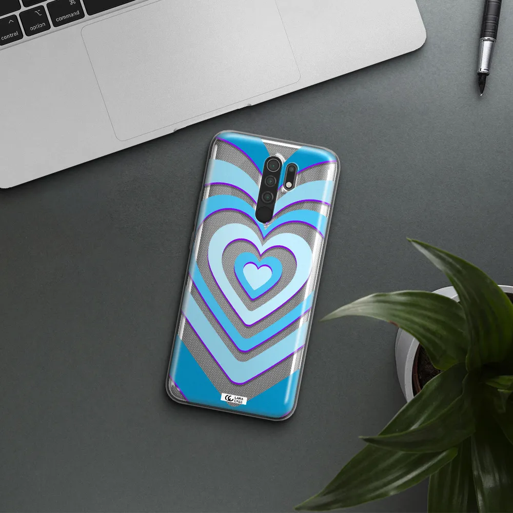 Blue Heart Xiaomi Redmi 9 Clear TPU Case