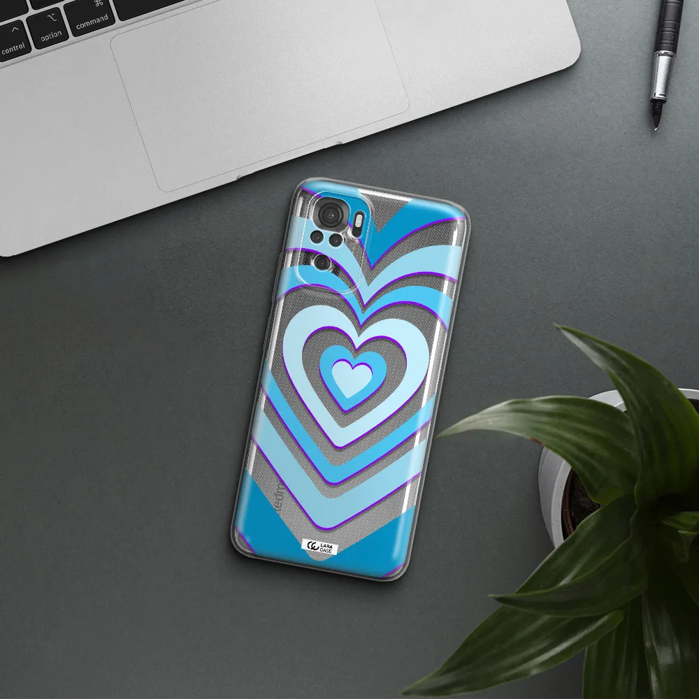 Blue Heart Xiaomi Redmi Note 10S Clear Tpu Case