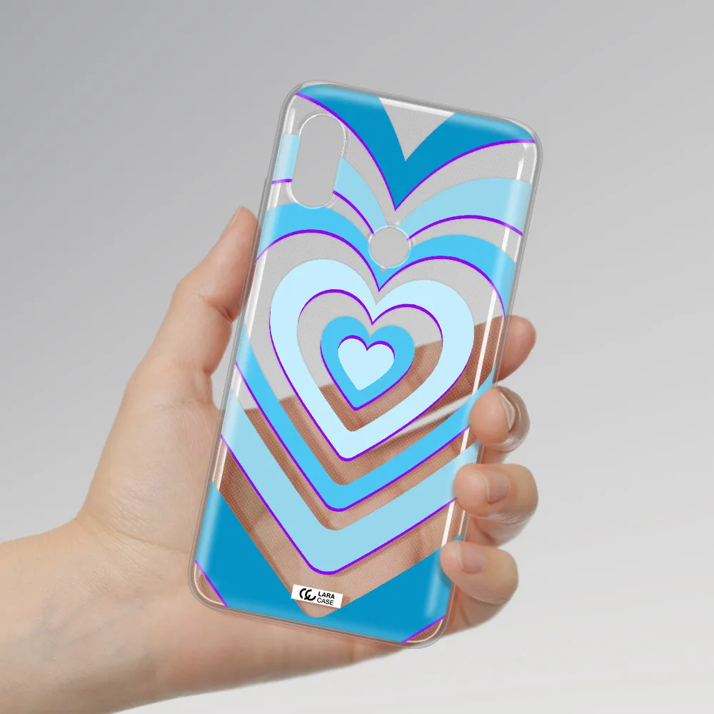 Blue Heart Xiaomi Redmi Note 6 Pro Clear TPU Case
