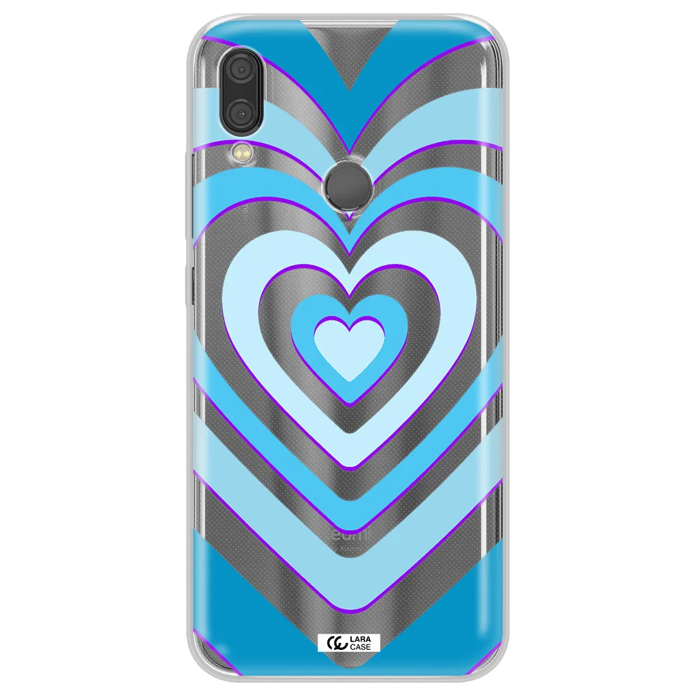Blue Heart Xiaomi Redmi Note 7 Clear TPU Case