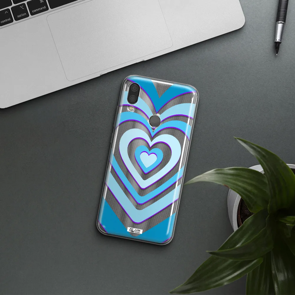 Blue Heart Xiaomi Redmi Note 7 Clear TPU Case