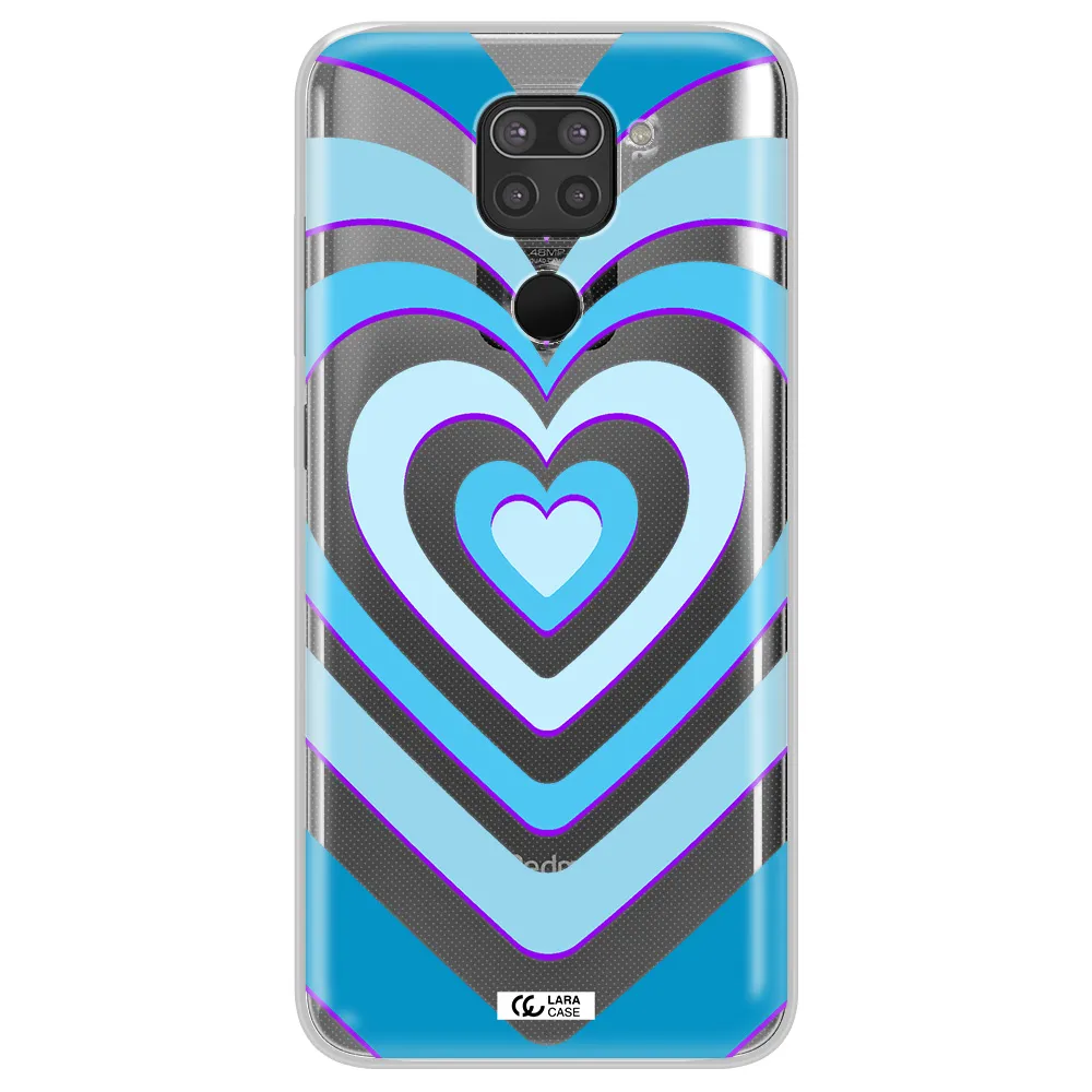 Blue Heart Xiaomi Redmi Note 9 Clear TPU Case