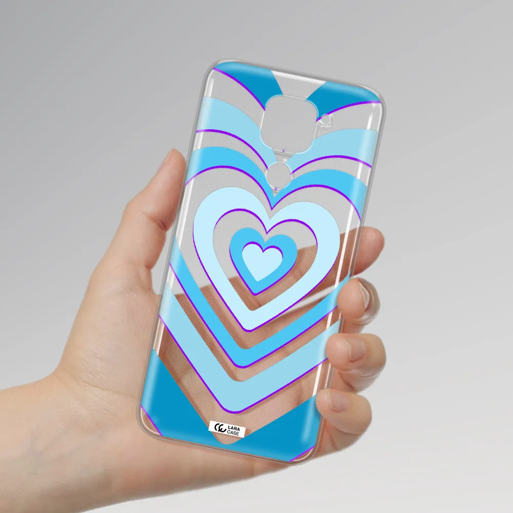 Blue Heart Xiaomi Redmi Note 9 Clear TPU Case