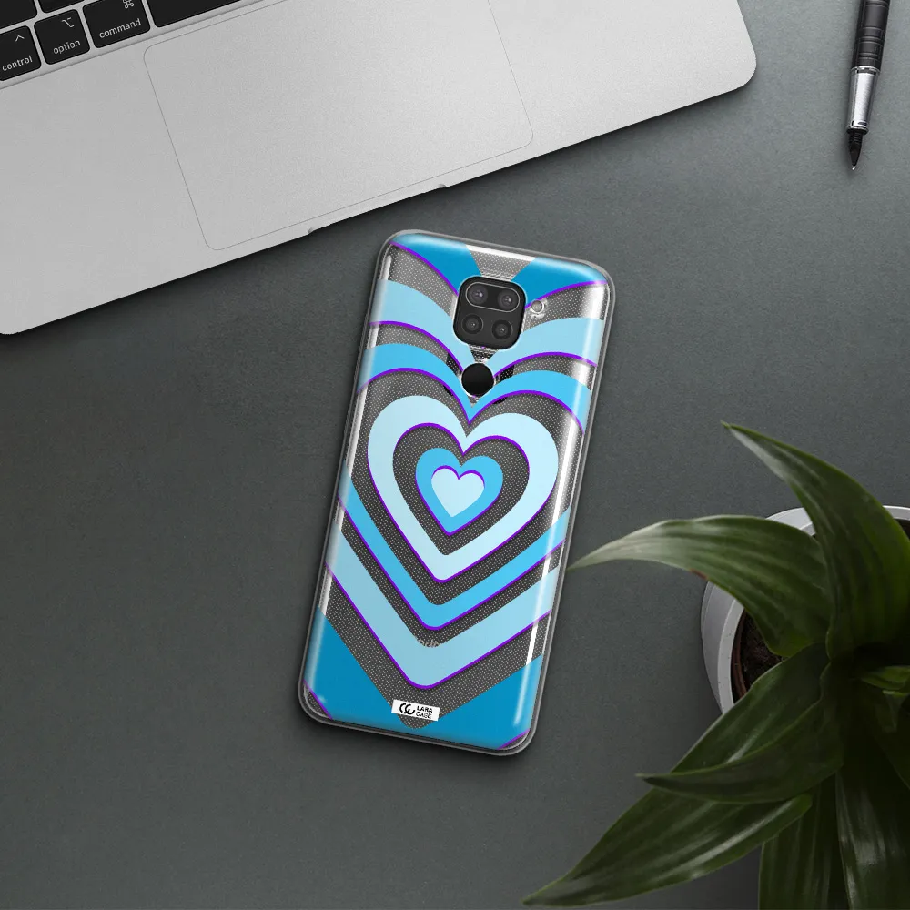 Blue Heart Xiaomi Redmi Note 9 Clear TPU Case