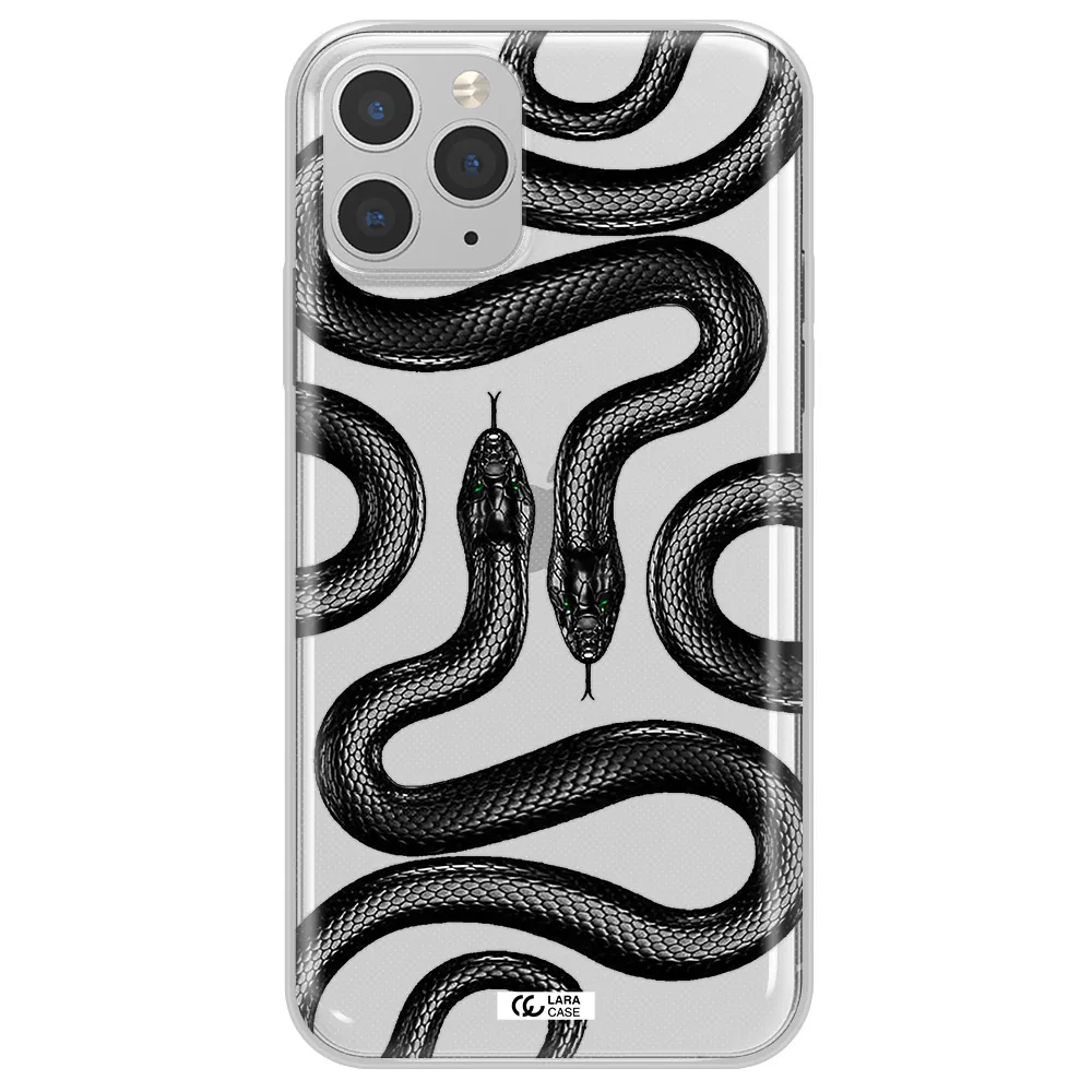 Black Snake Apple iPhone 11 pro max Clear TPU Case