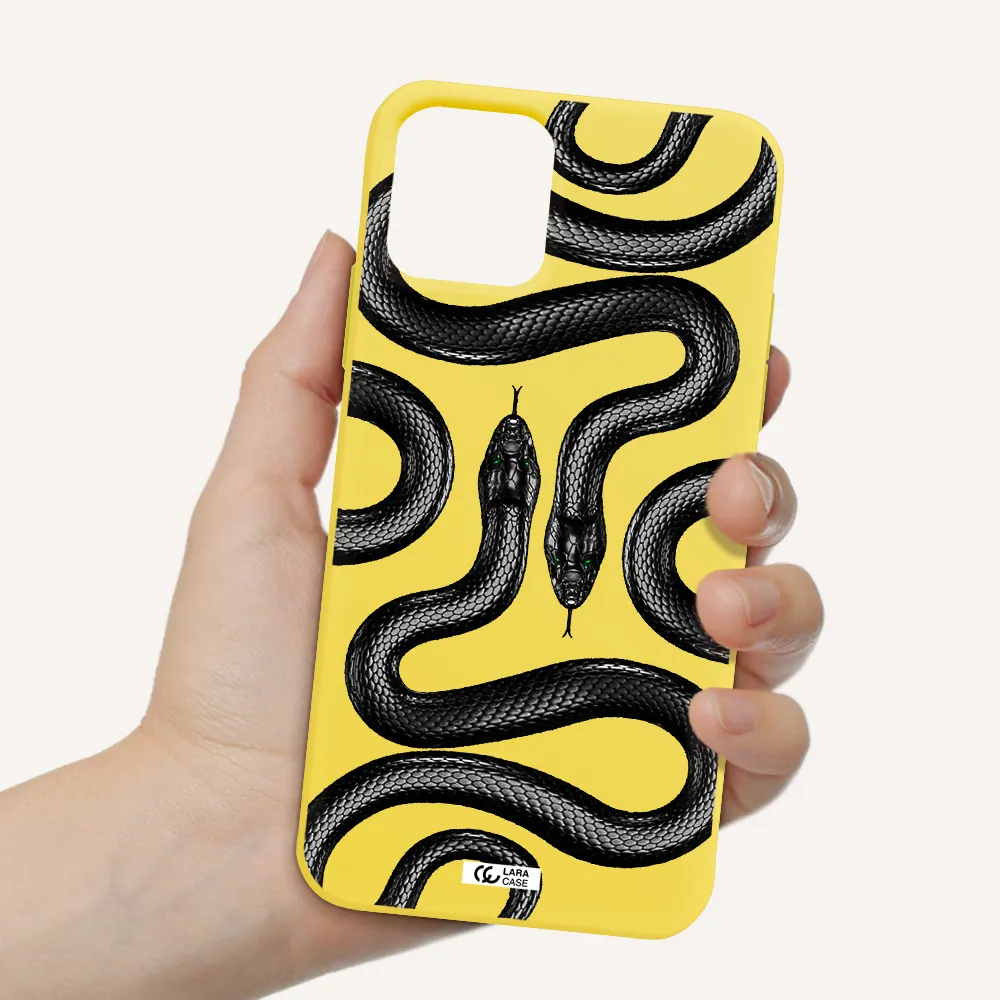 Black Snake Apple iPhone 11 pro max Silicone canary yellow Case