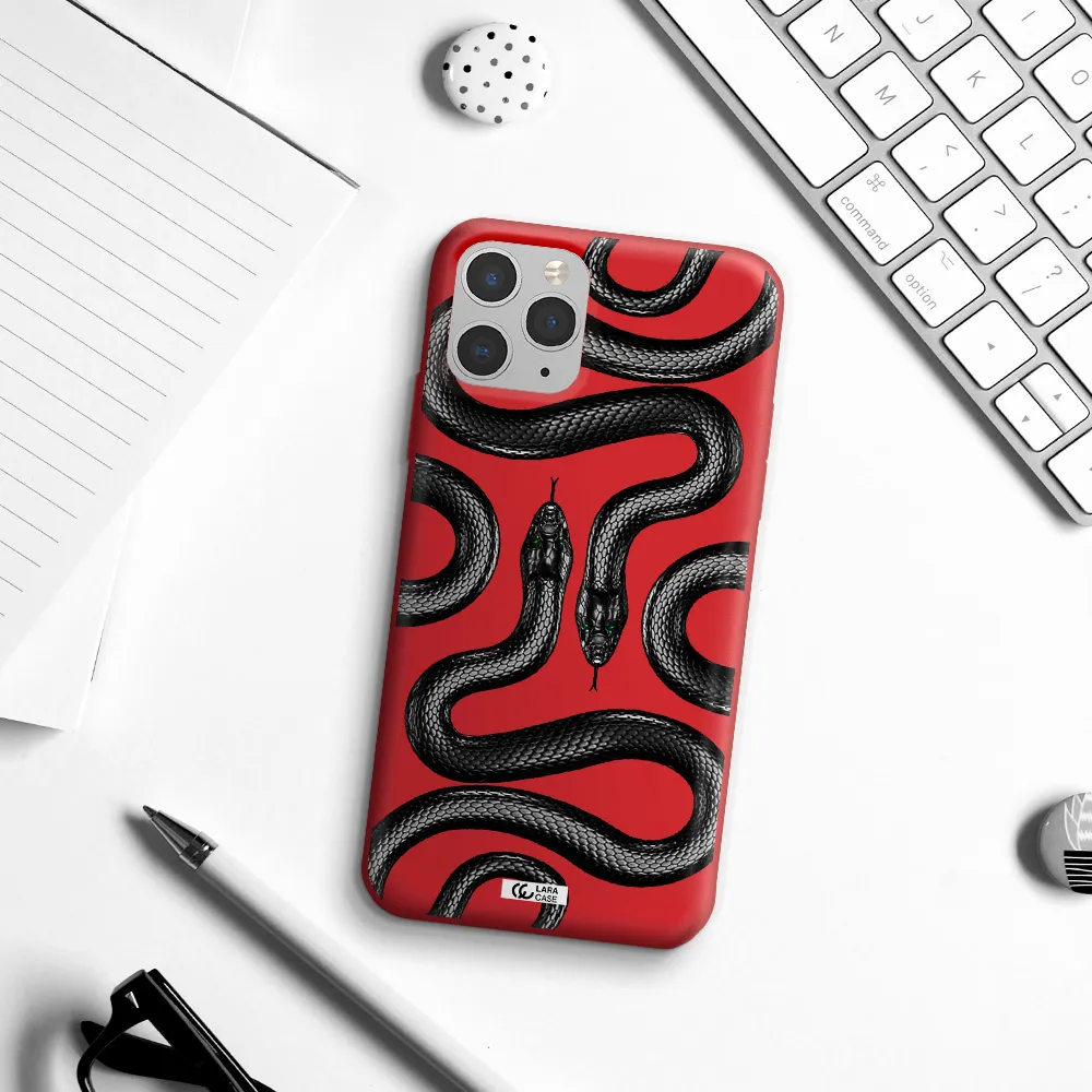Black Snake Apple iPhone 11 pro max Silicone Imperial Red Case