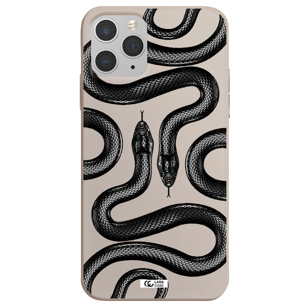 Black Snake Apple iPhone 11 pro max Silicone Stone Case