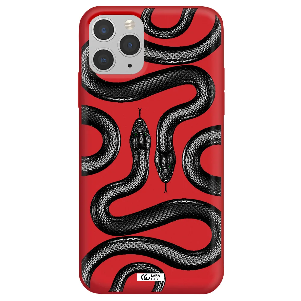Black Snake Apple iPhone 11 pro Silicone Imperial Red Case