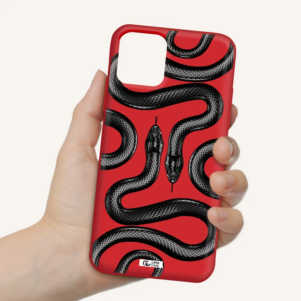 Black Snake Apple iPhone 11 pro Silicone Imperial Red Case