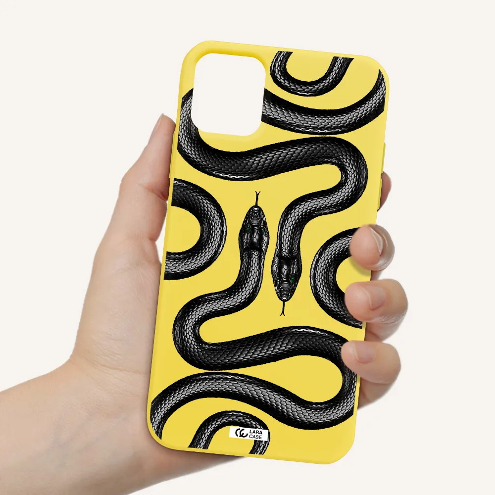 Black Snake Apple iPhone 11 Silicone canary yellow Case
