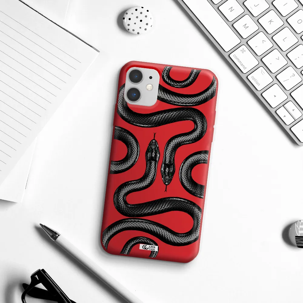 Black Snake Apple iPhone 11 Silicone Imperial Red Case
