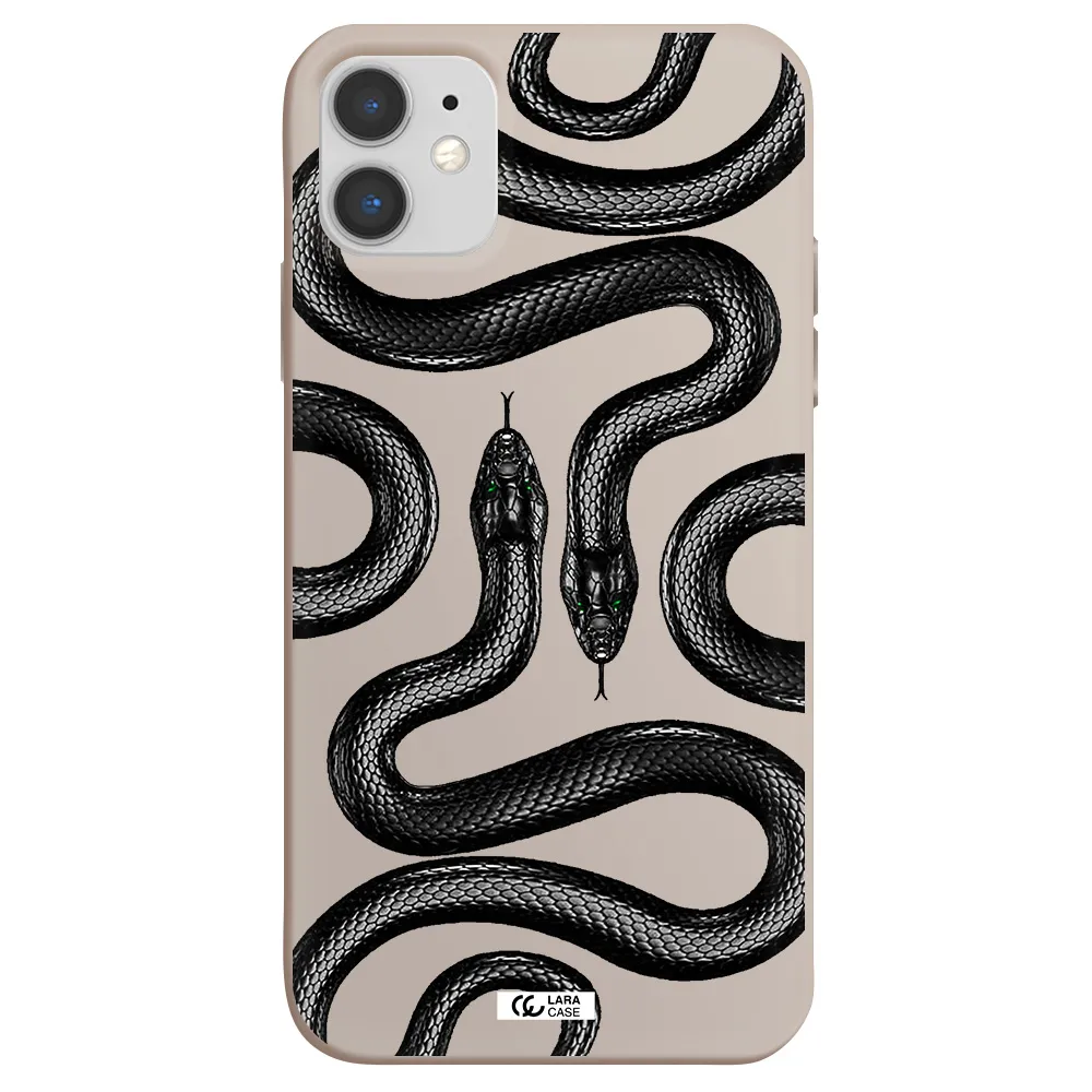 Black Snake Apple iPhone 11 Silicone Stone Case