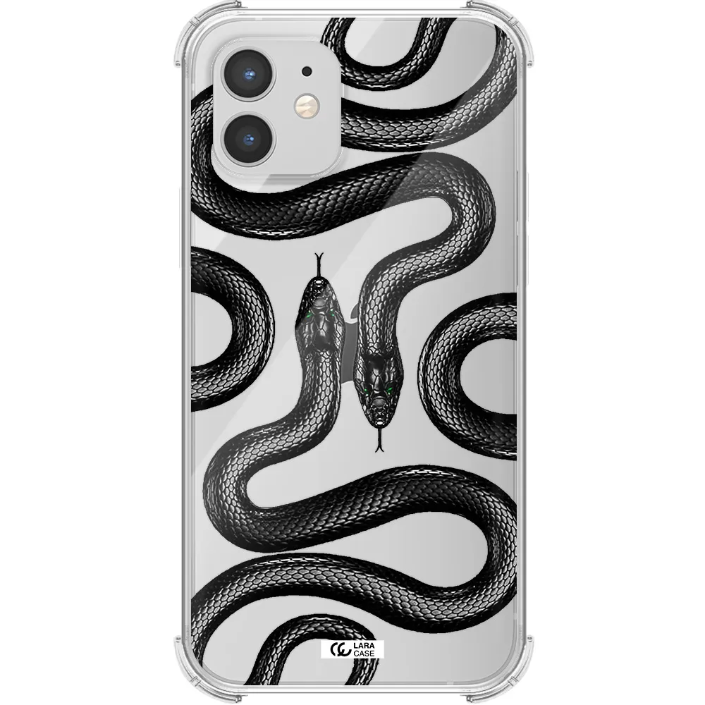 Black Snake Apple iPhone 12 Clear PC Case