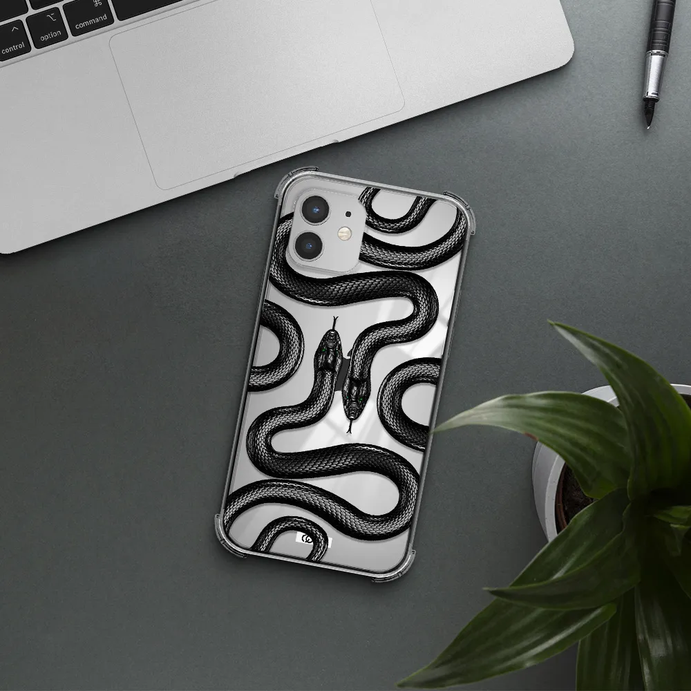 Black Snake Apple iPhone 12 Clear PC Case