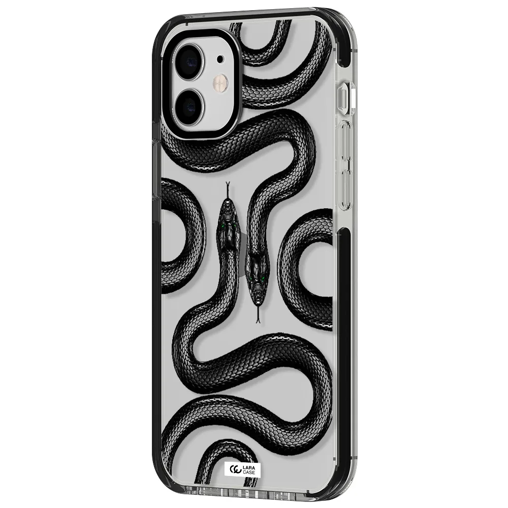 Black Snake Apple iPhone 12 impact black border Case