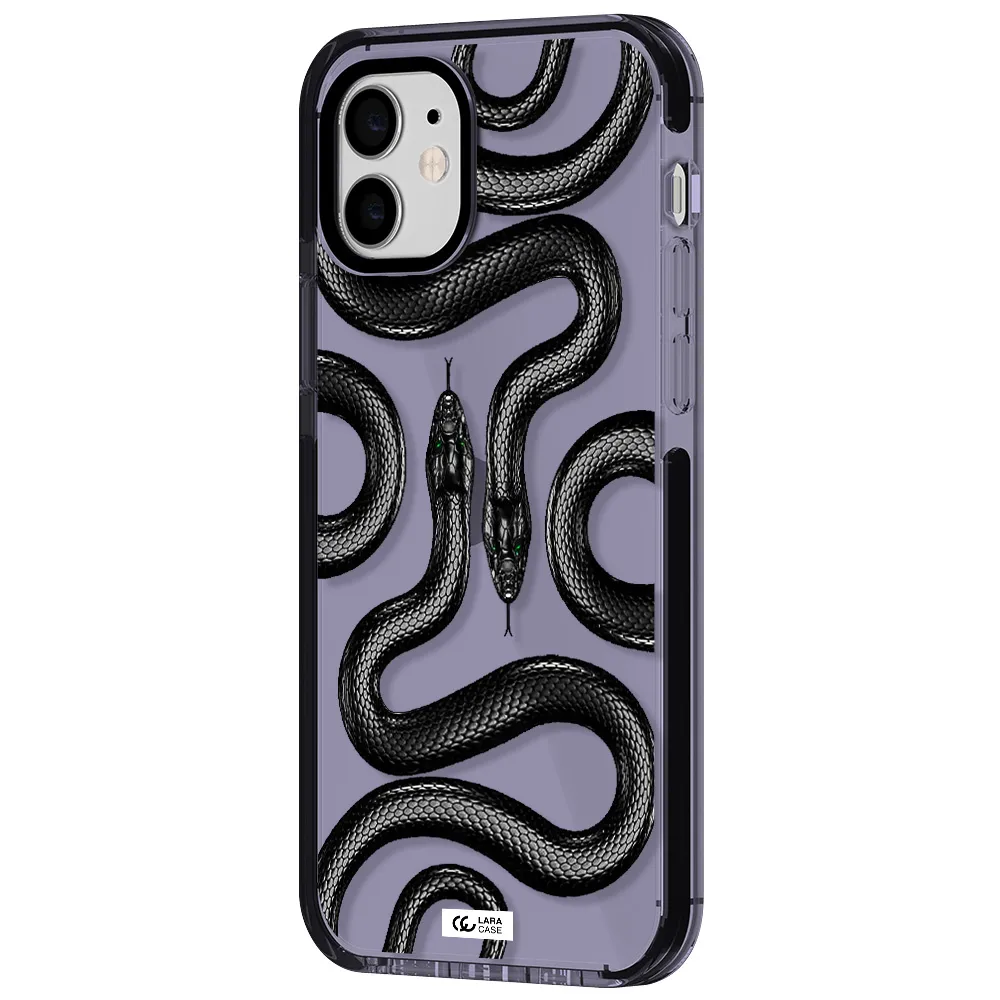 Black Snake Apple iPhone 12 impact Lilac Case