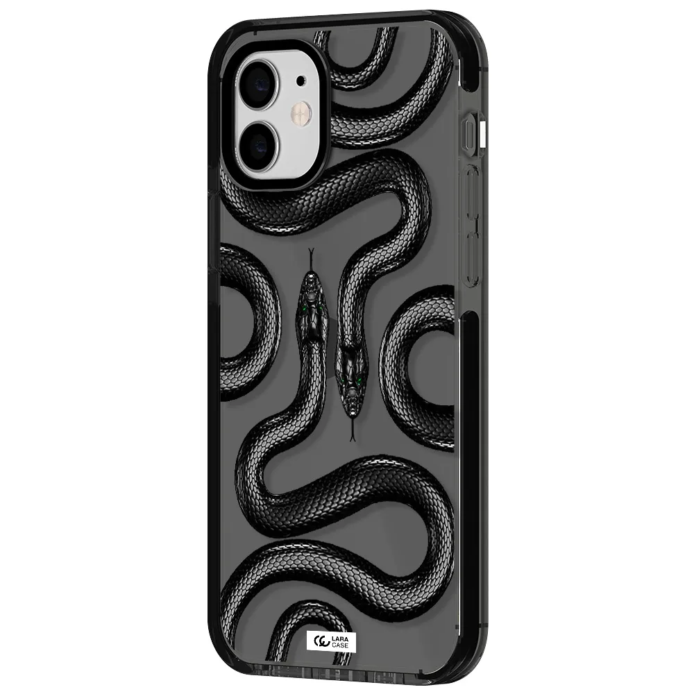 Black Snake Apple iPhone 12 impact Smoke Black Case