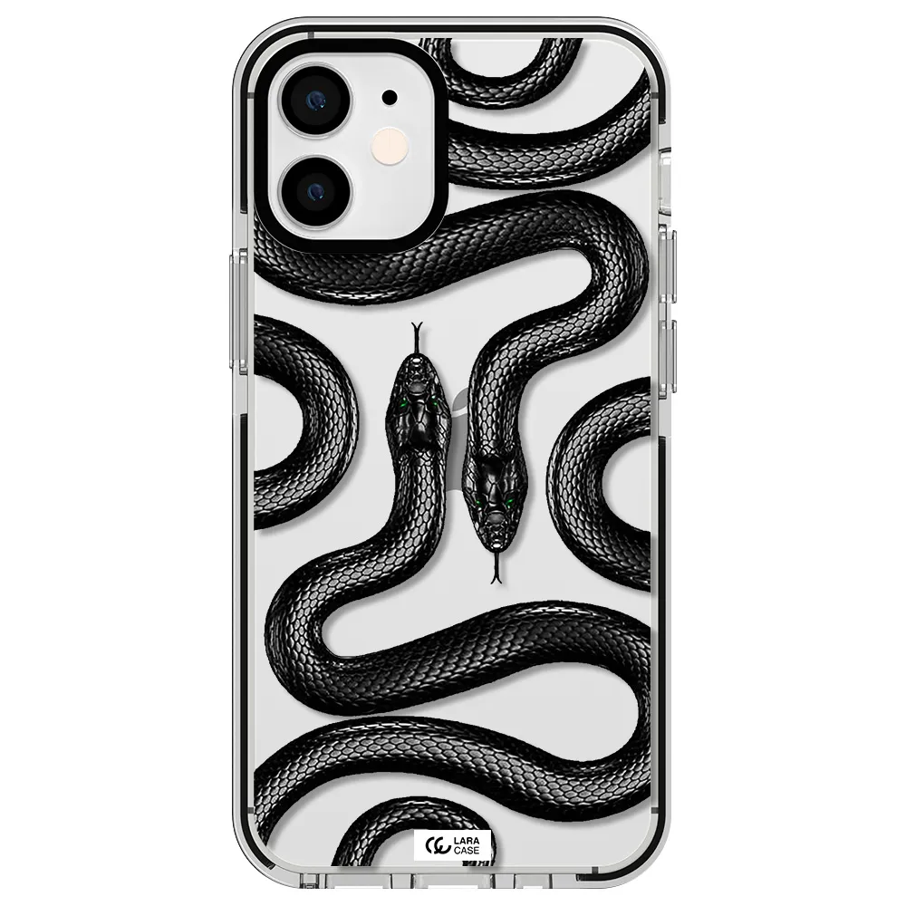 Black Snake Apple iPhone 12 mini impact black border Case