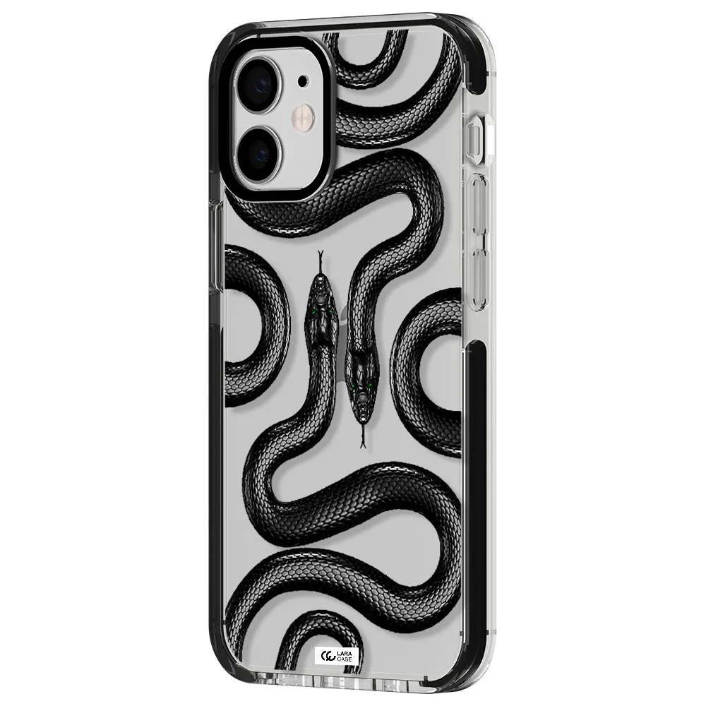 Black Snake Apple iPhone 12 mini impact black border Case
