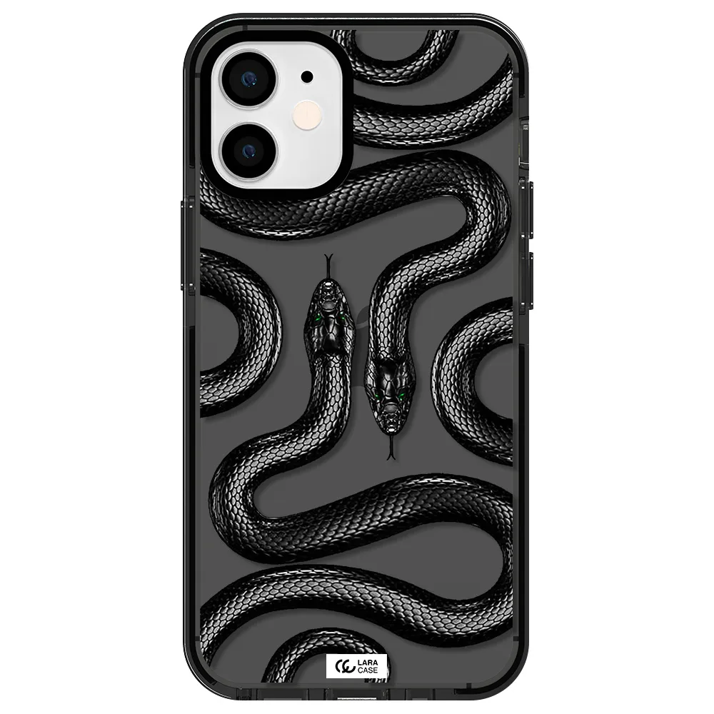 Black Snake Apple iPhone 12 mini impact Smoke Black Case