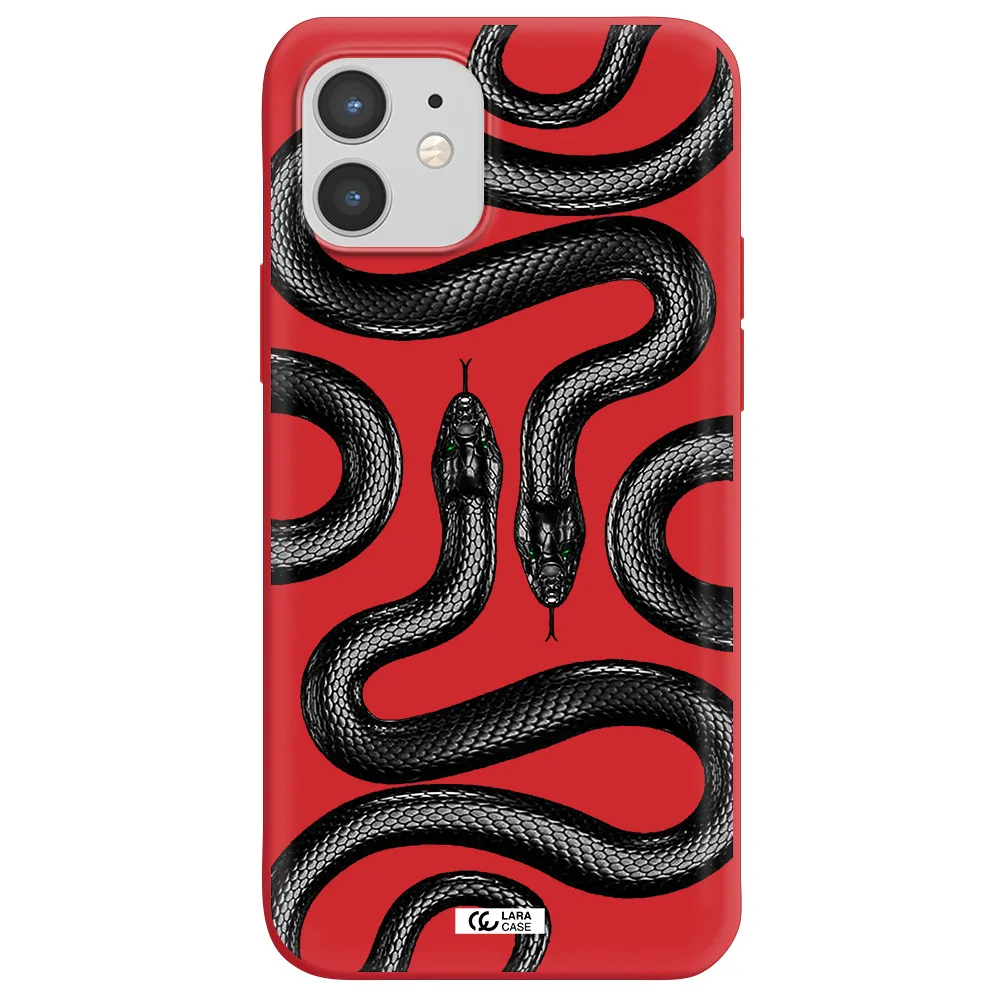 Black Snake Apple iPhone 12 mini Silicone Imperial Red Case
