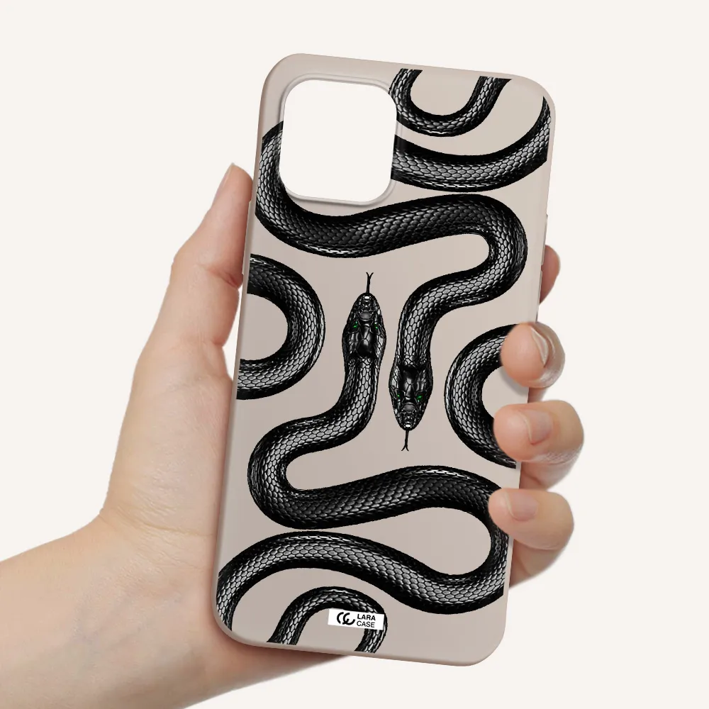 Black Snake Apple iPhone 12 mini Silicone Stone Case