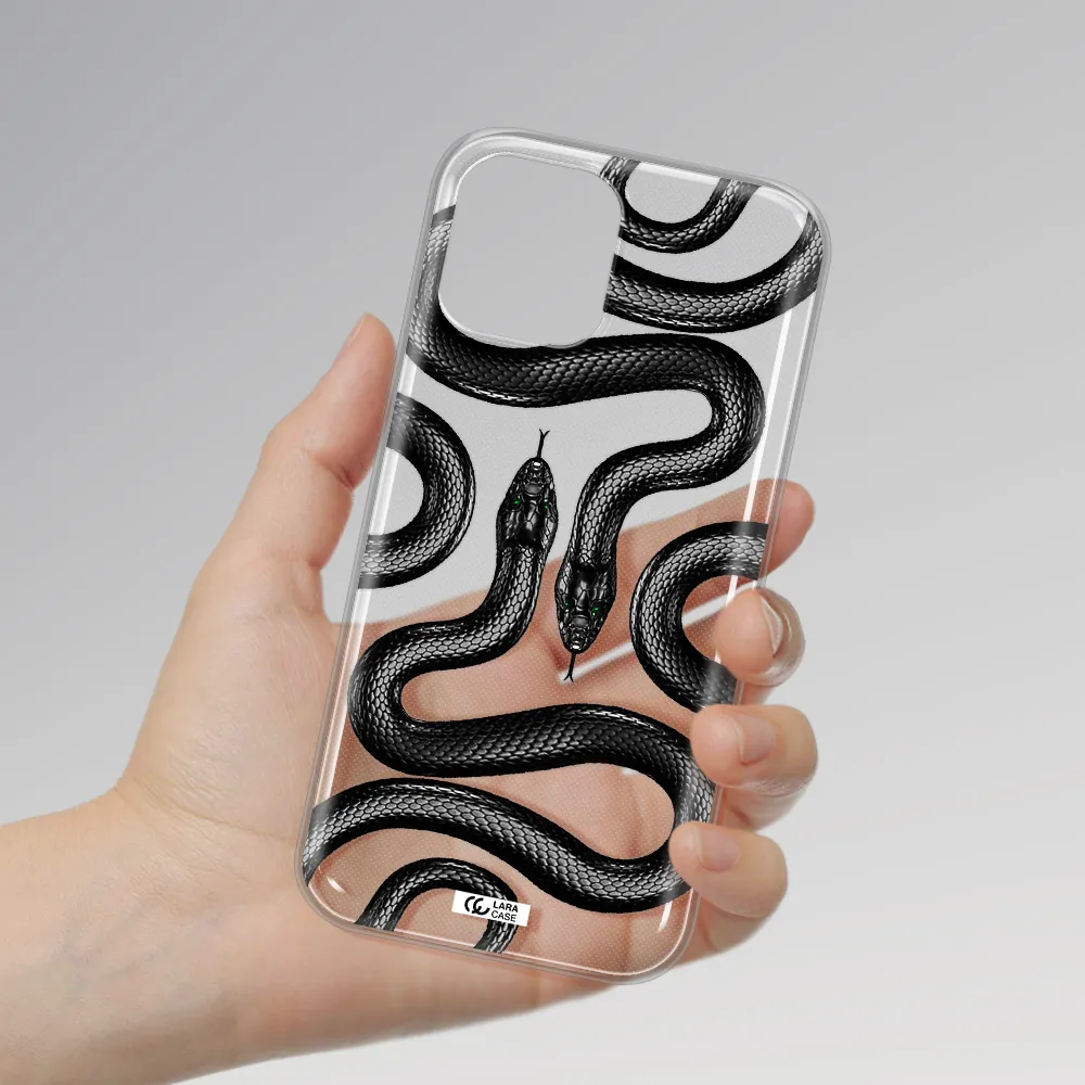 Black Snake Apple iPhone 12 pro Clear TPU Case