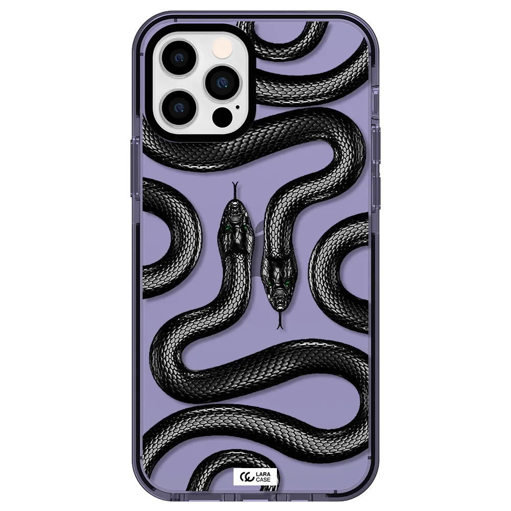 Black Snake Apple iPhone 12 pro impact Lilac Case
