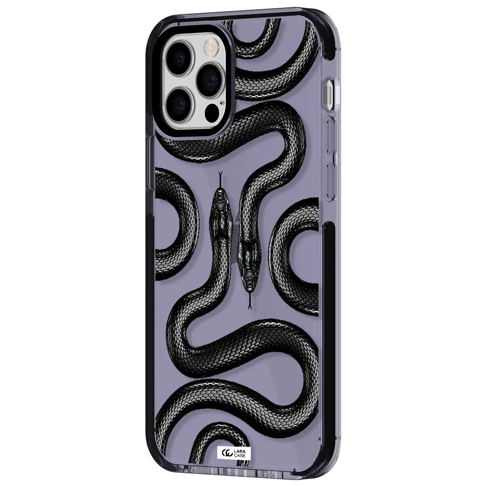 Black Snake Apple iPhone 12 pro impact Lilac Case