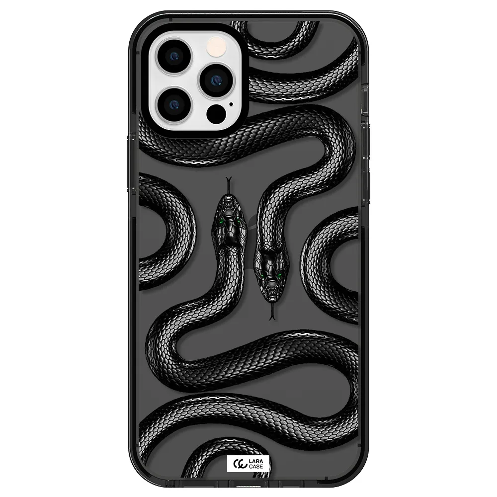 Black Snake Apple iPhone 12 pro impact Smoke Black Case
