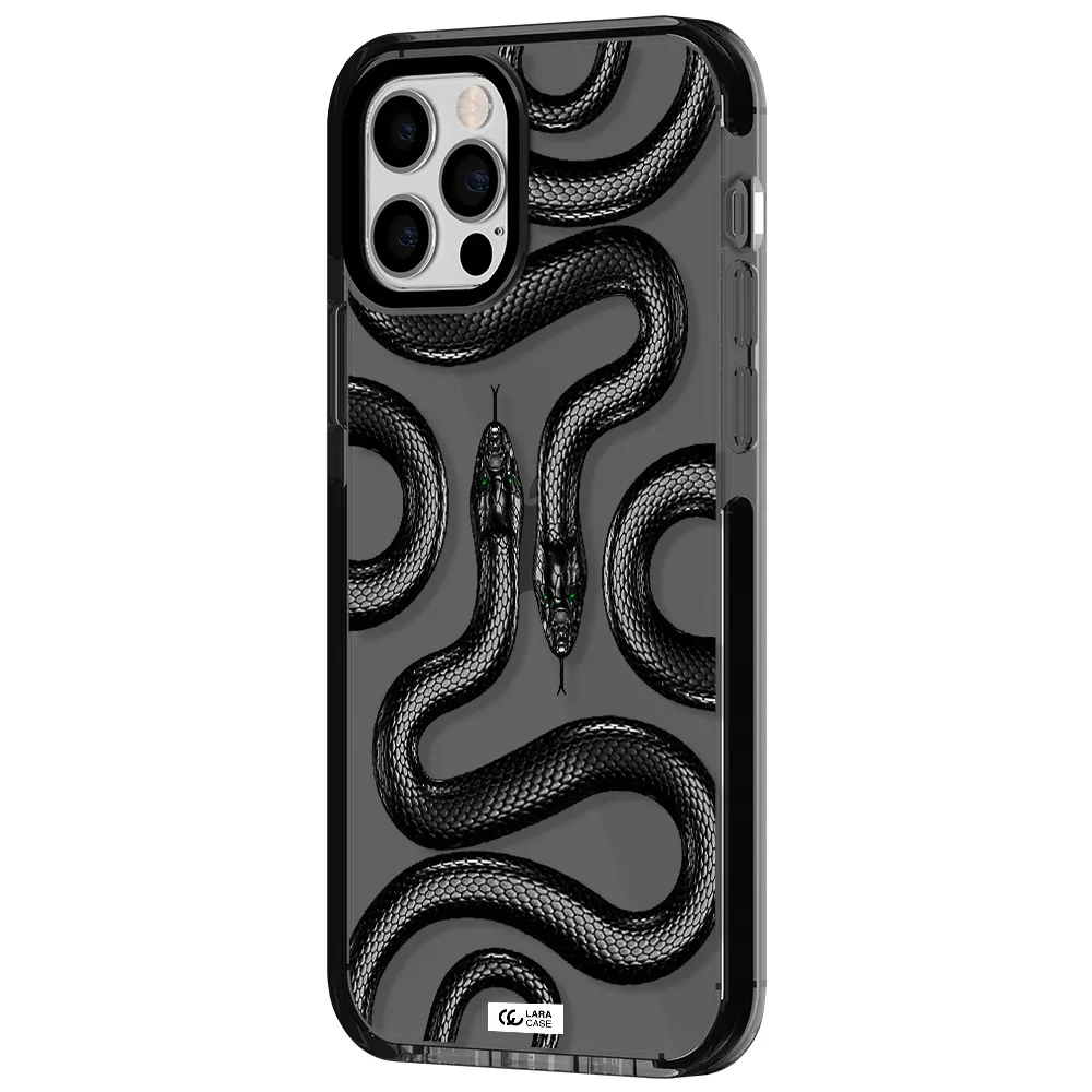 Black Snake Apple iPhone 12 pro impact Smoke Black Case