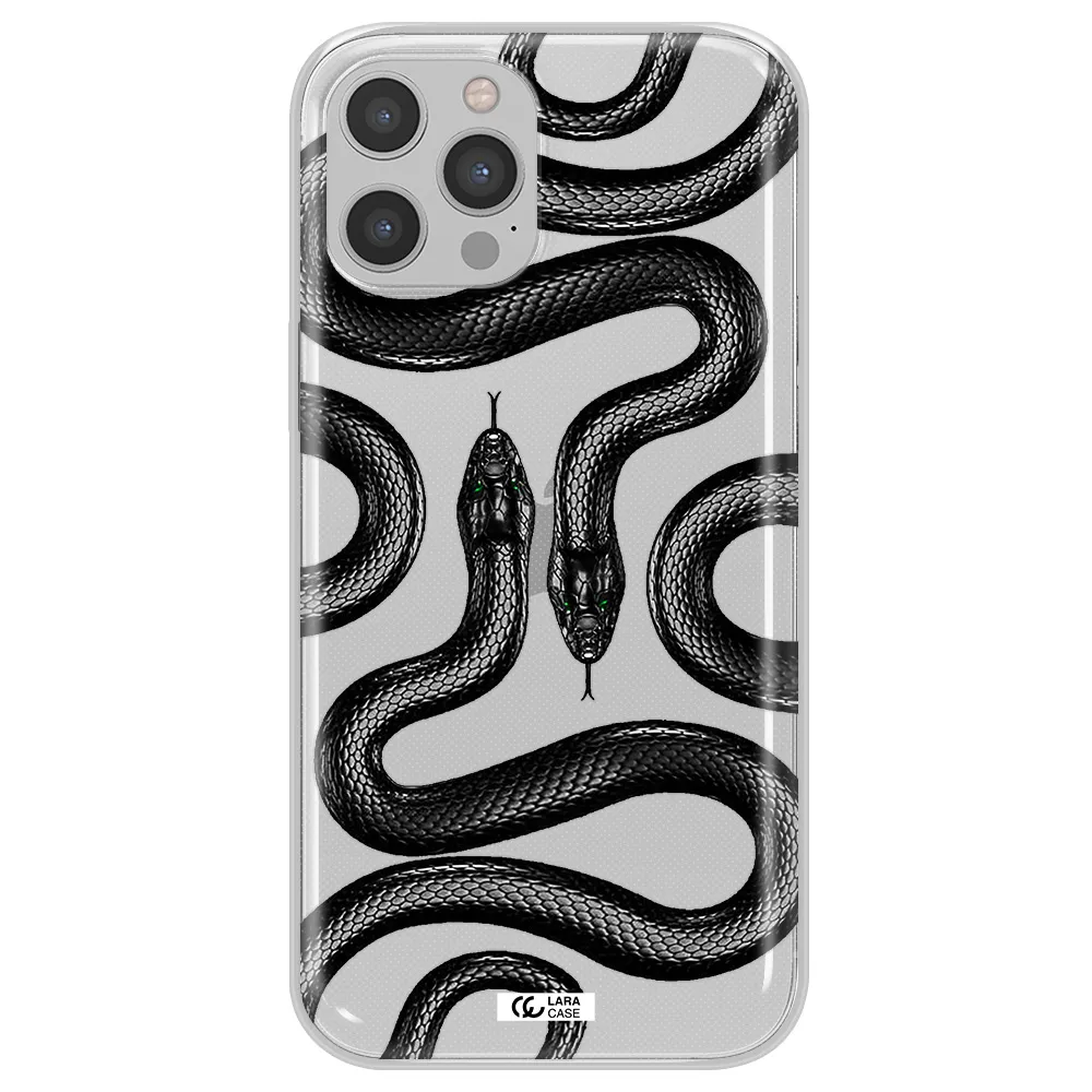 Black Snake Apple iPhone 12 pro max Clear TPU Case