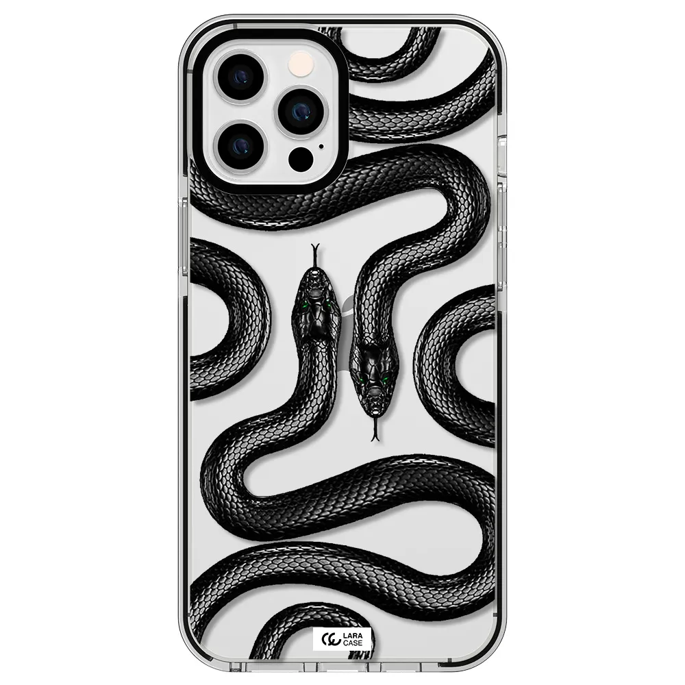 Black Snake Apple iPhone 12 pro max impact black border Case