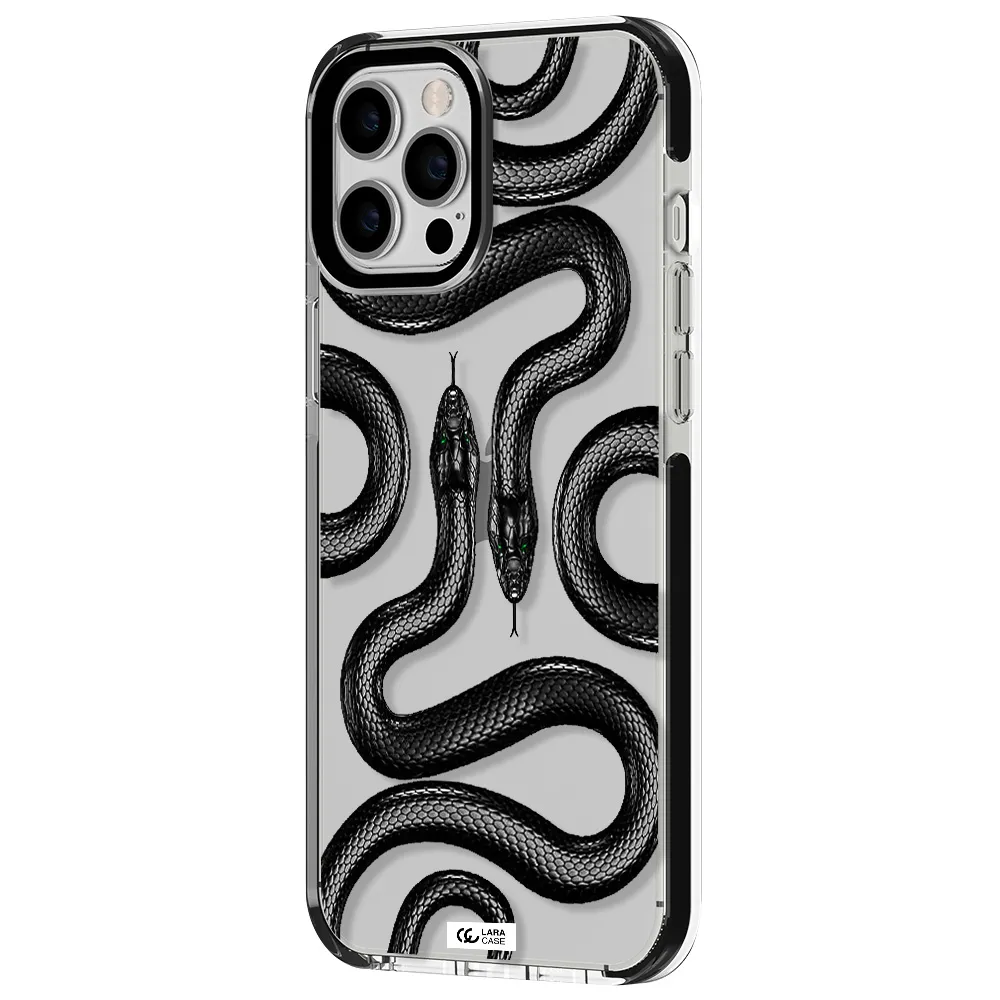 Black Snake Apple iPhone 12 pro max impact black border Case