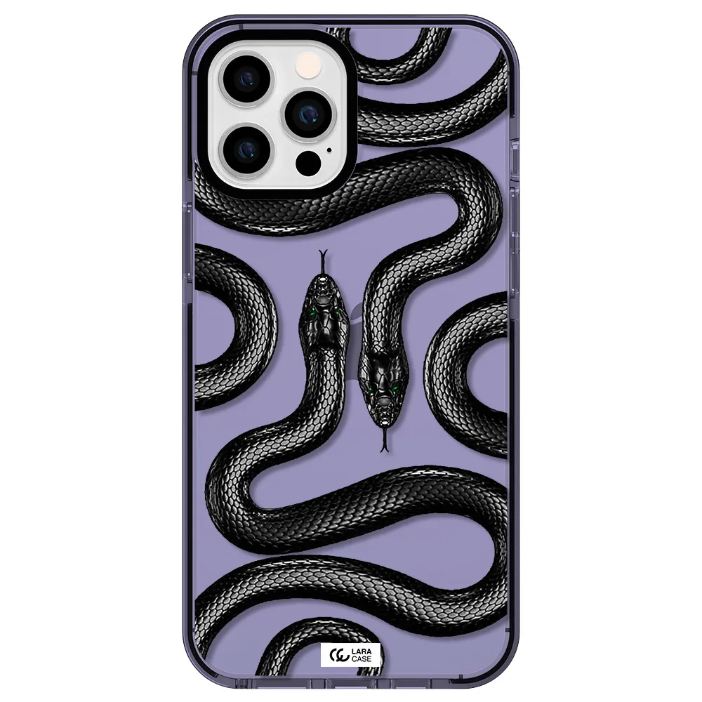 Black Snake Apple iPhone 12 pro max impact Lilac Case