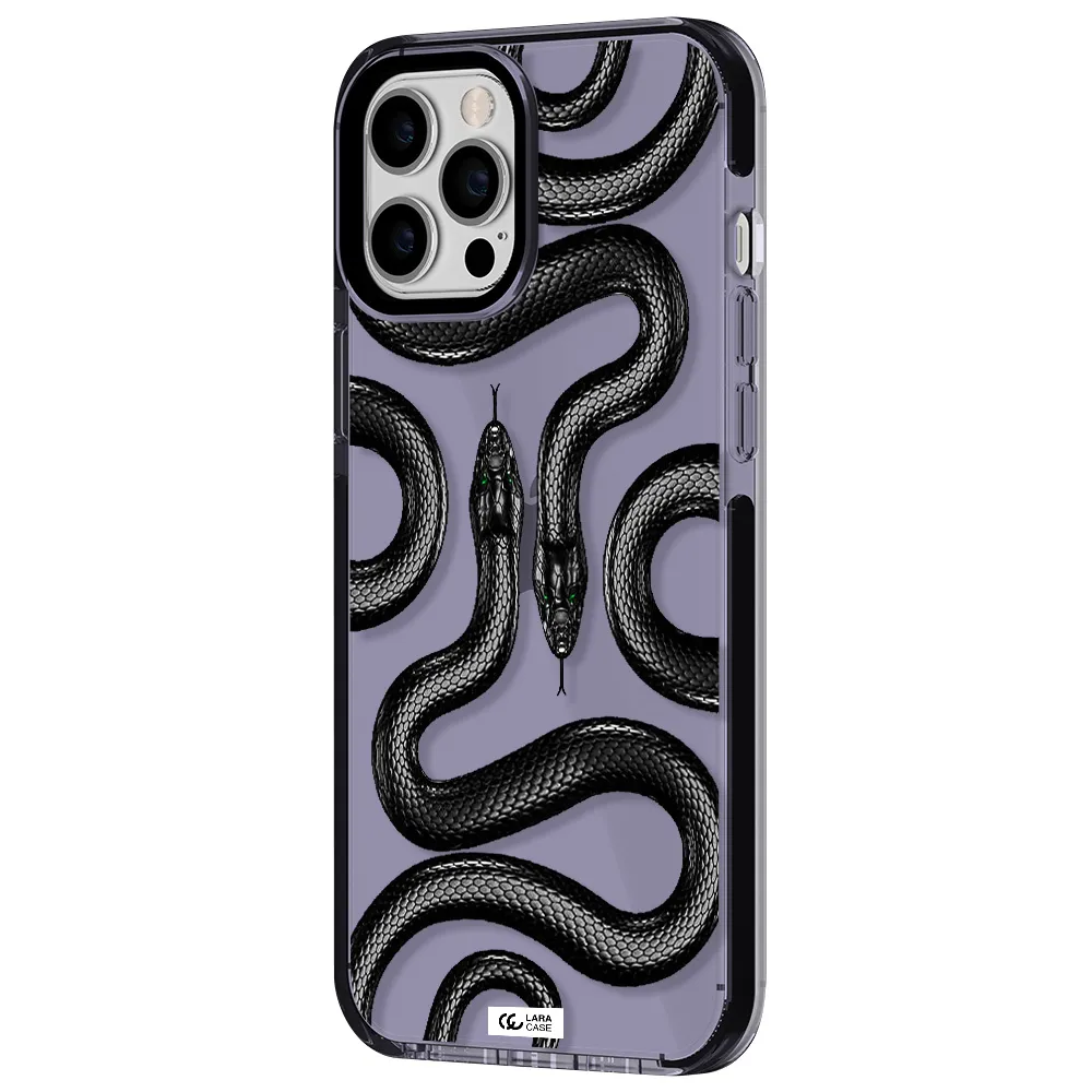 Black Snake Apple iPhone 12 pro max impact Lilac Case