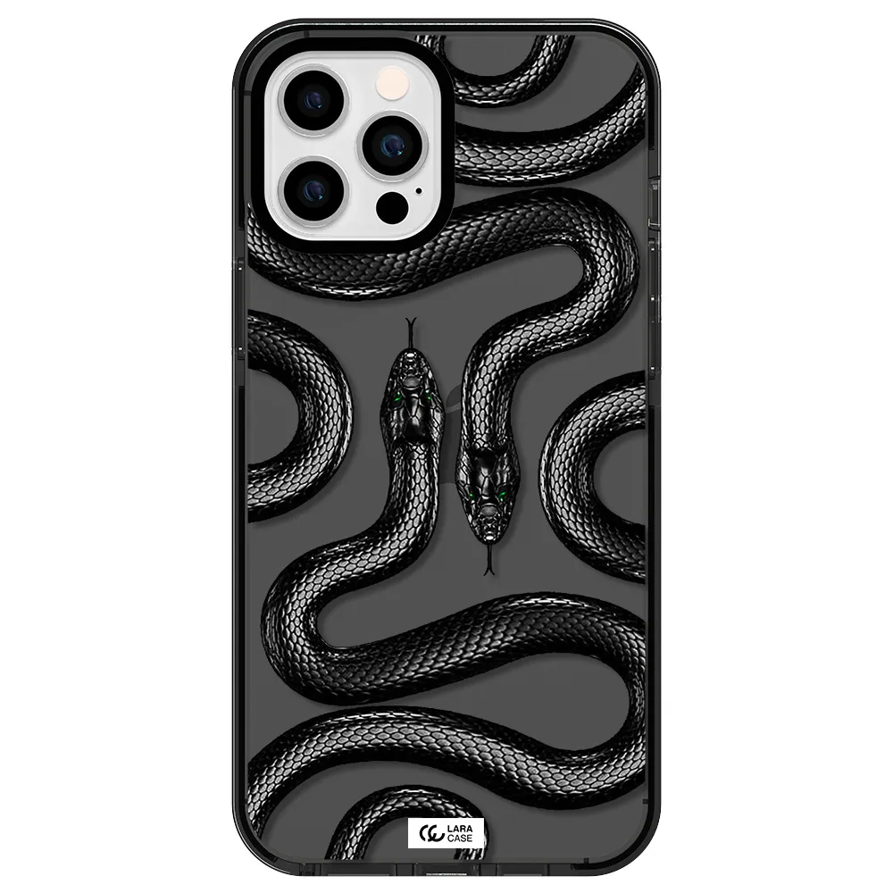 Black Snake Apple iPhone 12 pro max impact Smoke Black Case