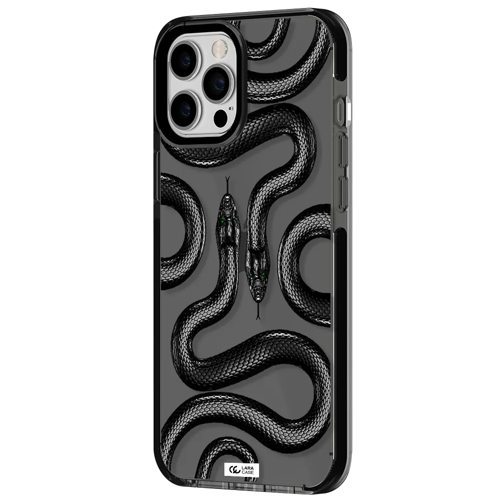 Black Snake Apple iPhone 12 pro max impact Smoke Black Case