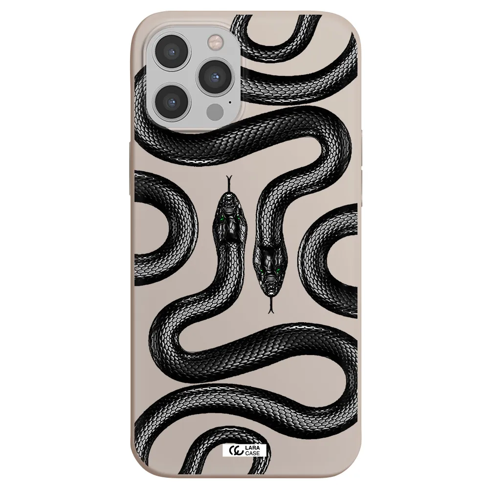 Black Snake Apple iPhone 12 pro max Silicone Stone Case