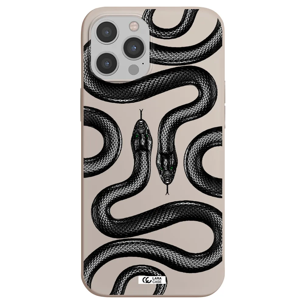 Black Snake Apple iPhone 12 pro Silicone Stone Case