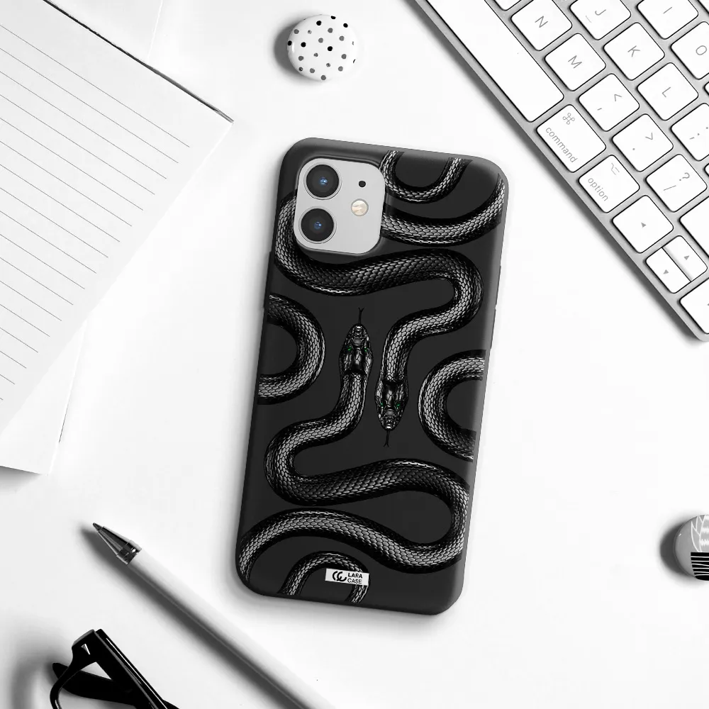 Black Snake Apple iPhone 12 Silicone black Case