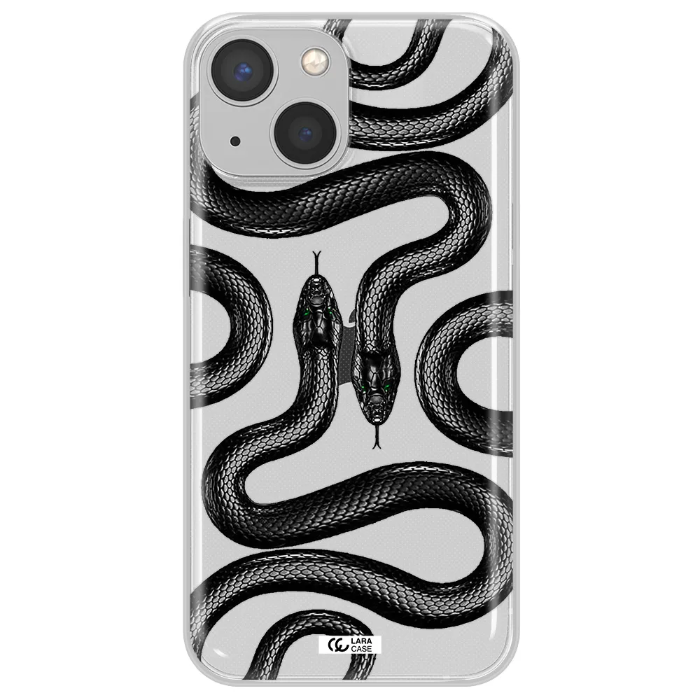 Black Snake Apple iPhone 13 Clear TPU Case