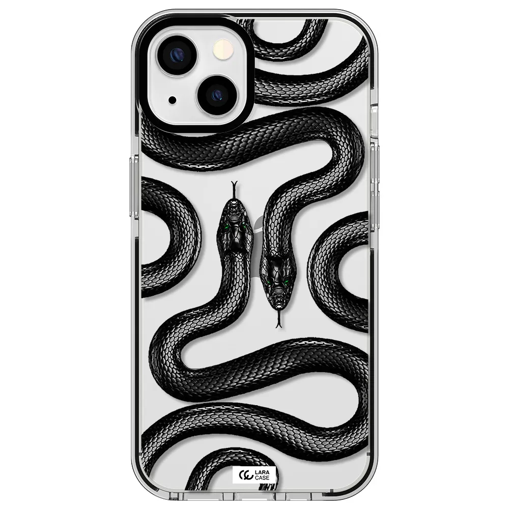 Black Snake Apple iPhone 13 impact black border Case