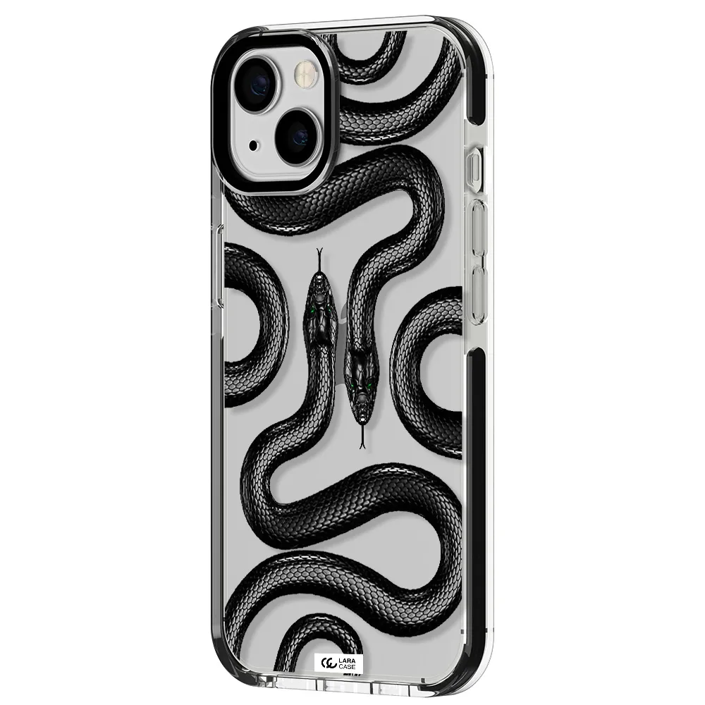 Black Snake Apple iPhone 13 impact black border Case