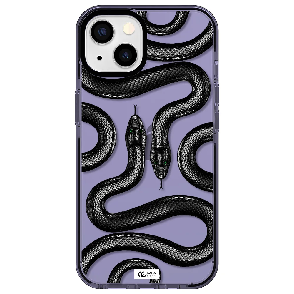 Black Snake Apple iPhone 13 impact Lilac Case