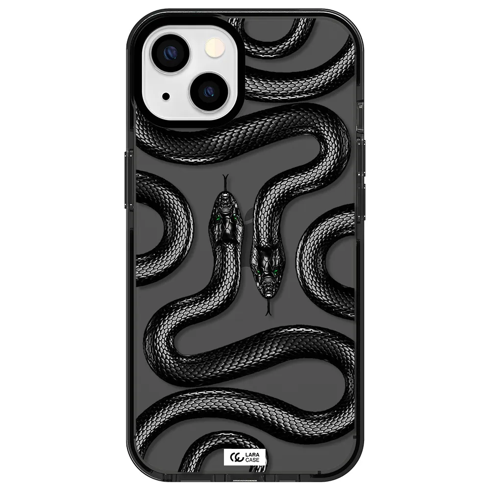 Black Snake Apple iPhone 13 impact Smoke Black Case